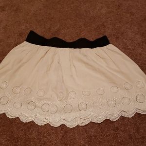 Ivory Lace-Like Circle Skirt